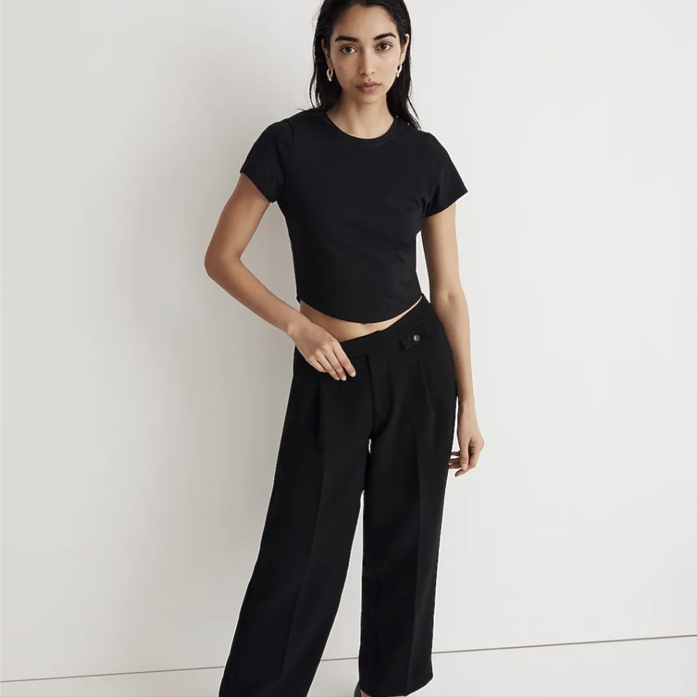 Madewell Rosedale Low-Rise Straight Pant in Crepe